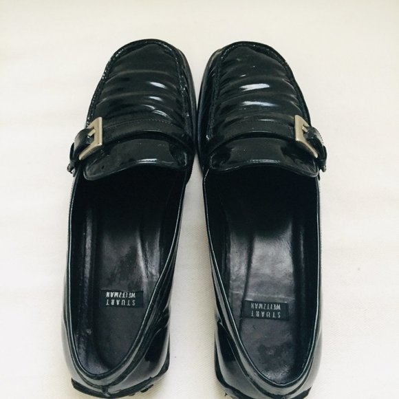 Stuart Weitzman Black Patent Penny Loafer 7.5B - Picture 2 of 12